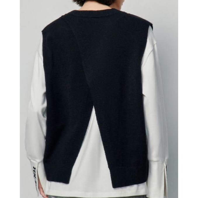 sleeveless V-neck knit vest, view 5 - MRSLM