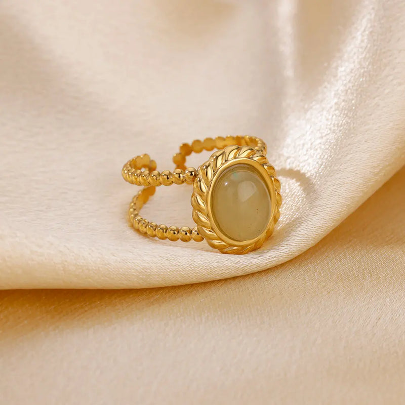 natural white opal ring, view 9 - MRSLM