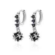 spherical black zircon dangle earrings, view 2 - MRSLM