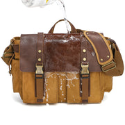waxed canvas crossbody bag, view 4 - MRSLM