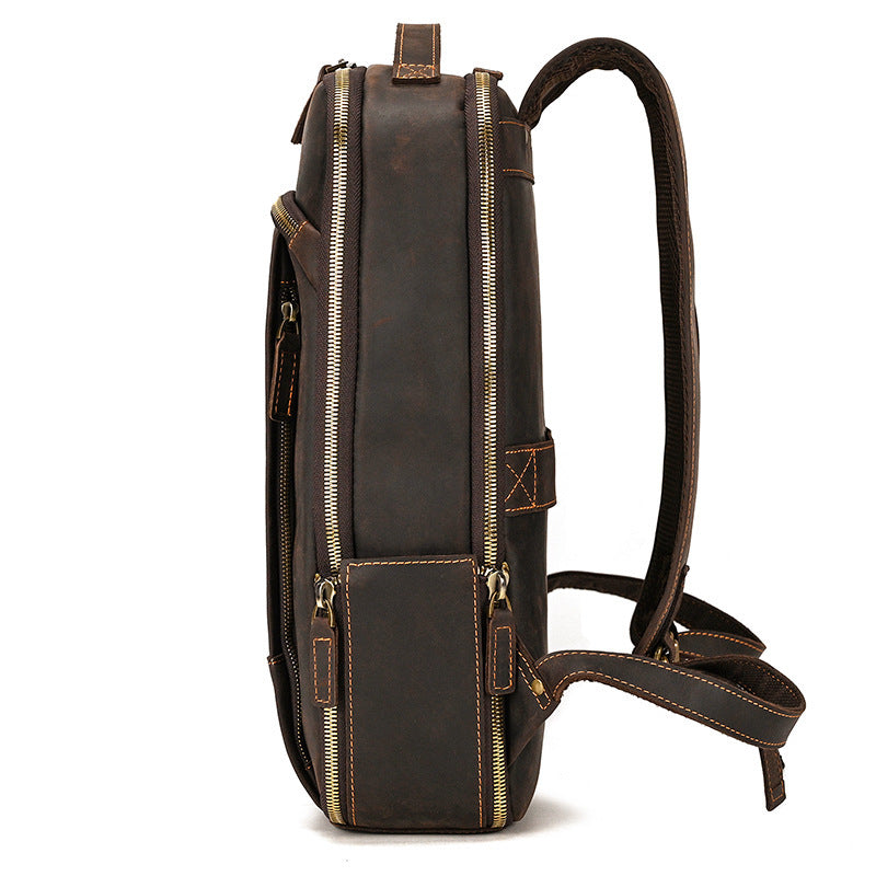 Leather travel backpack, view 4 - MRSLM