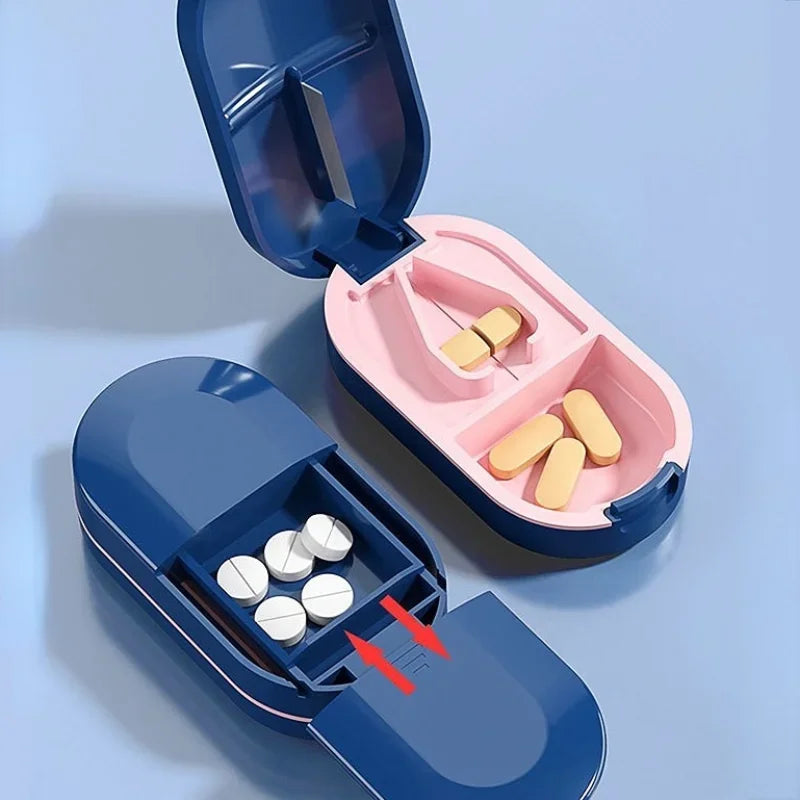 portable 2-in-1 pill cutter and storage box, view 5 - MRSLM