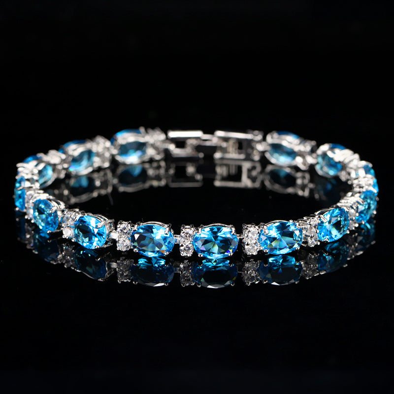 oval zirconia bracelet, view 3 - MRSLM