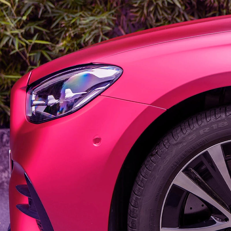 rose red chrome metallic vinyl wrap, view 7 - MRSLM