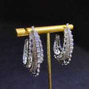 zircon multi-layer drop earrings - MRSLM