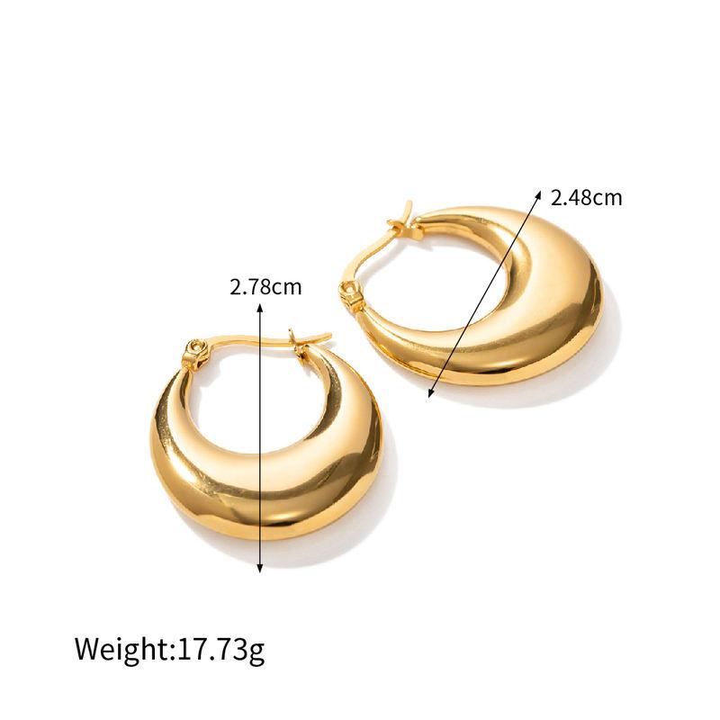 u-shaped stainless steel hoop earrings, view 3 - MRSLM