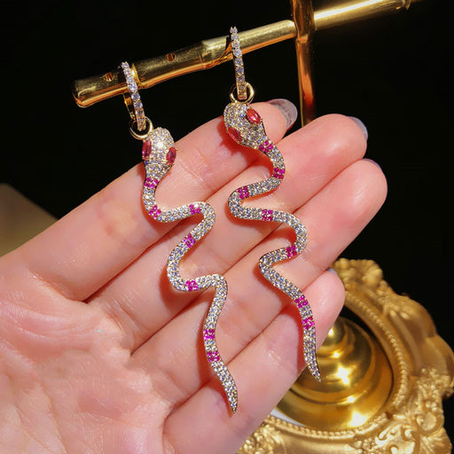 zircon snake earrings - MRSLM