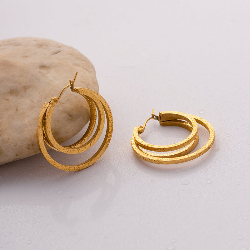 18k gold plated double coil earrings, view 8 - MRSLM