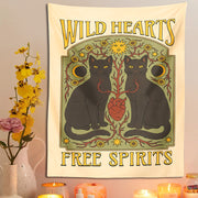 Sun moon cat tapestry wall hanging, view 6 - MRSLM