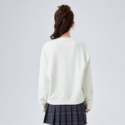 Distressed printed loose fleece sweatshirt, view 10 - MRSLM