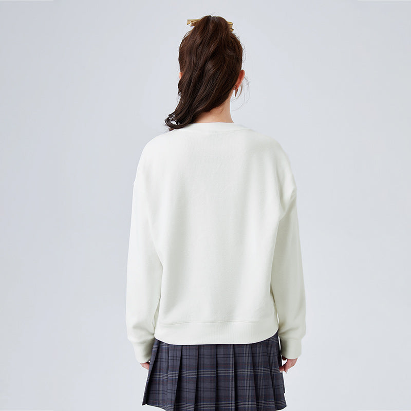 Distressed printed loose fleece sweatshirt, view 10 - MRSLM