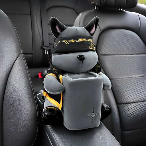 cute 2-in-1 car armrest tissue holder and trash bin - MRSLM