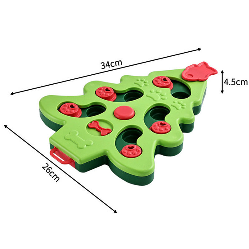 interactive christmas tree dog puzzle toy, view 3 - MRSLM