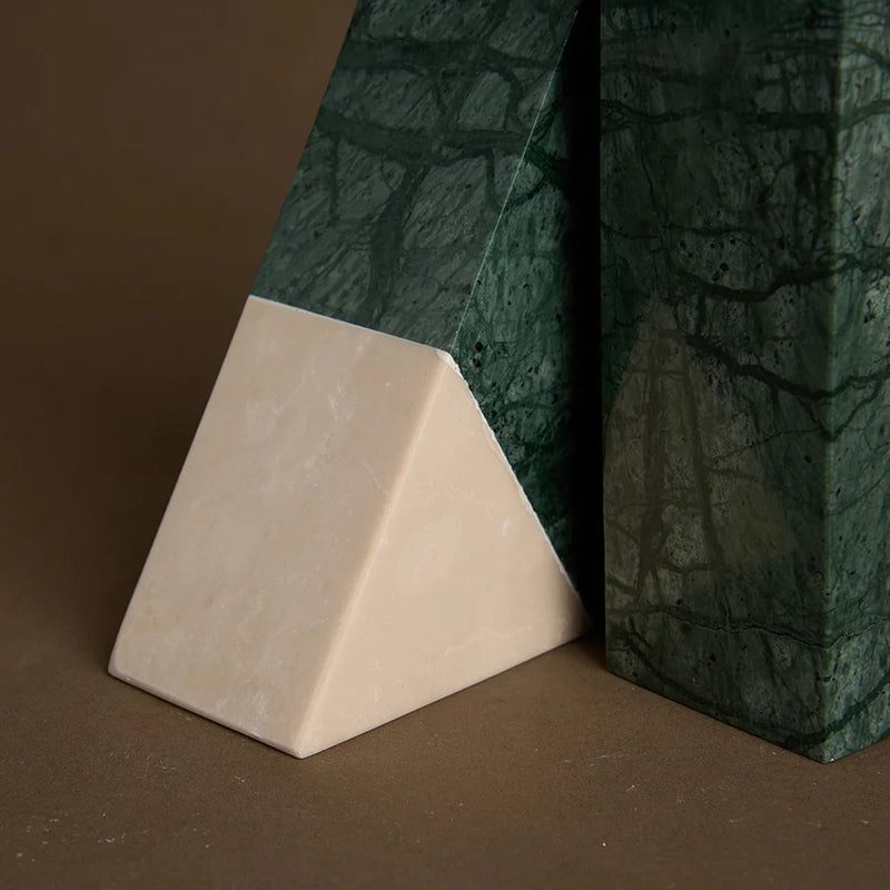 green marble bookends, view 6 - MRSLM