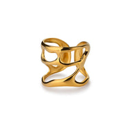 minimalist twisted stainless steel ring, view 2 - MRSLM