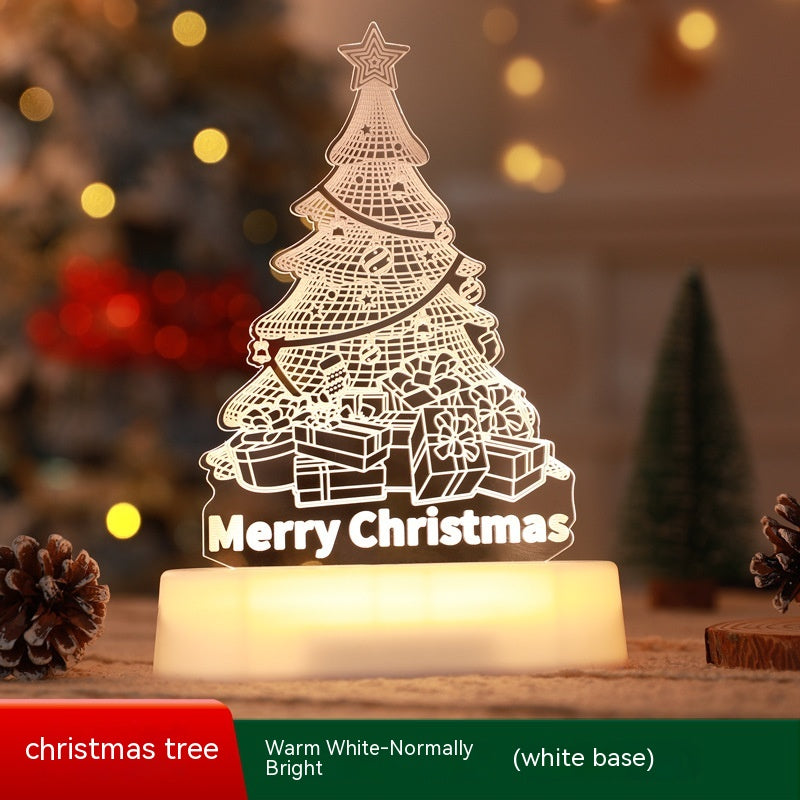 christmas 3d acrylic led night light, view 2 - MRSLM