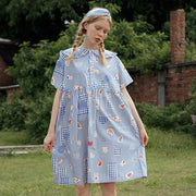women's chiffon summer dress with peter pan collar - MRSLM