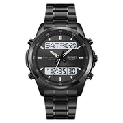 men's double display steel watch, view 8 - MRSLM