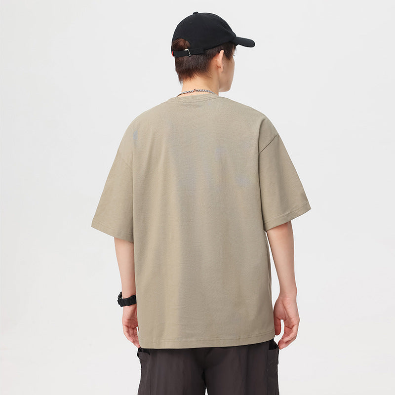 men's cotton round neck T-shirt, view 3 - MRSLM