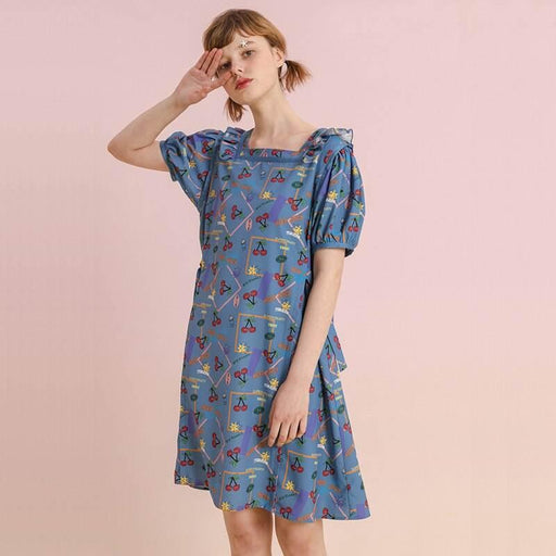 chiffon puff sleeve dress - MRSLM