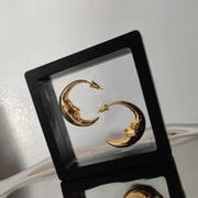 gold-tone moon stud earrings, view 6 - MRSLM