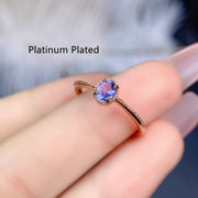 natural tanzanite S925 silver ring, view 6 - MRSLM