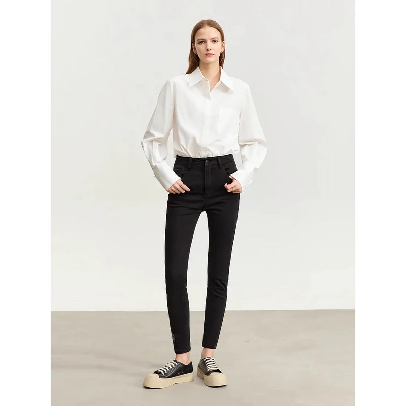 women's embroidered slim fit jeans, view 3 - MRSLM