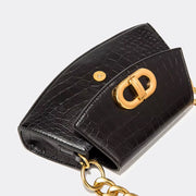 alligator print crossbody shoulder bag, view 5 - MRSLM