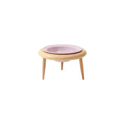 Elevated ceramic pet bowls with wooden stand, view 2 - MRSLM