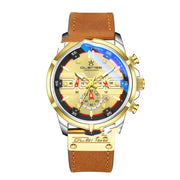 men's luminous sports watch leather strap, view 2 - MRSLM