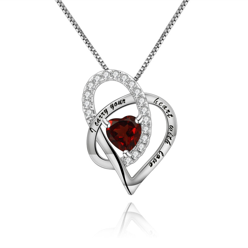 birthstone silver pendant necklace, view 4 - MRSLM