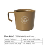 Stainless steel camping mug, view 3 - MRSLM