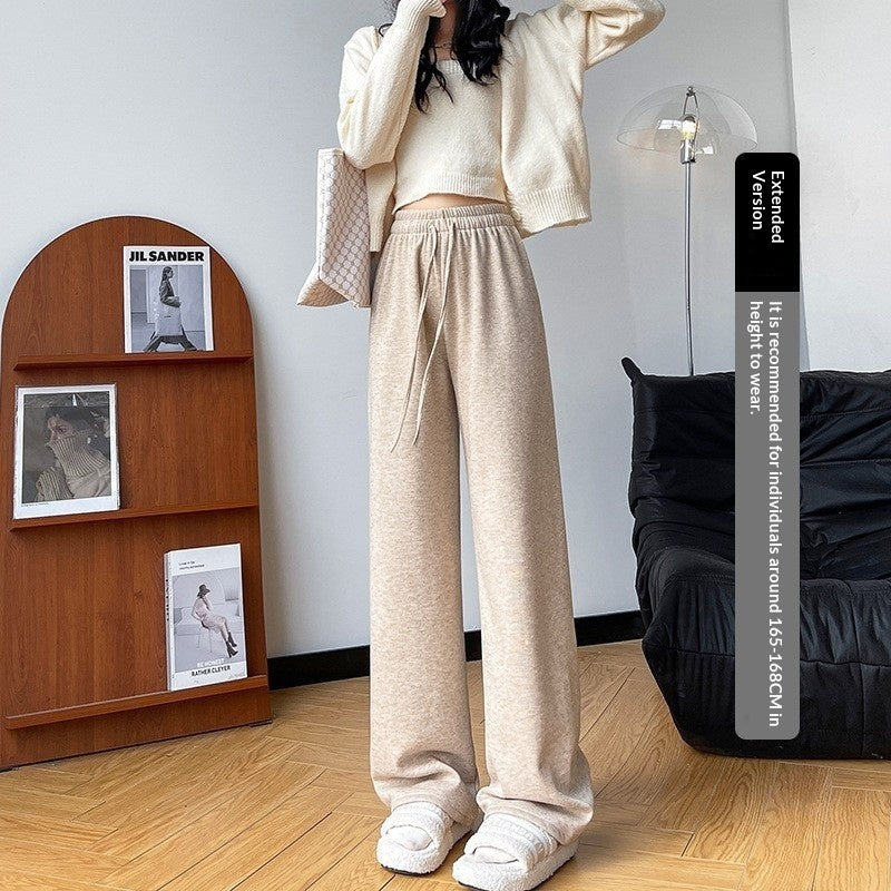 Women's high-waist knit wide-leg pants, view 11 - MRSLM