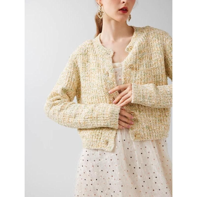 geometric short cardigan, view 6 - MRSLM