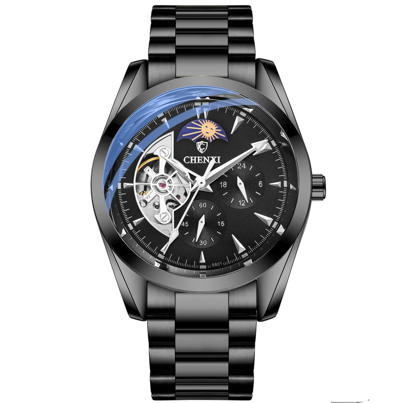men's sun moon stars hollow watch, view 4 - MRSLM