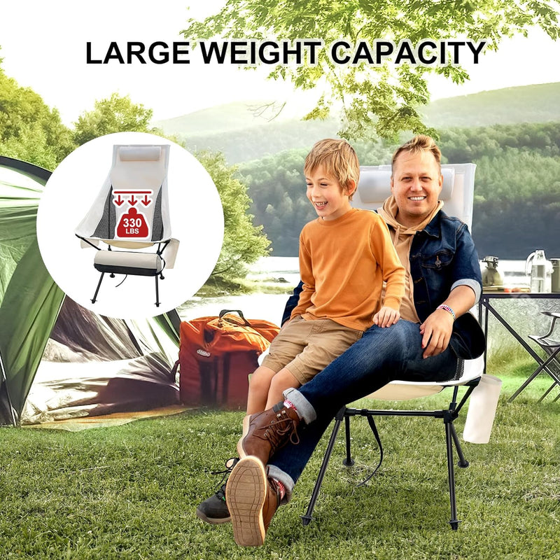 folding camping chair with headrest, view 7 - MRSLM