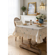 cotton embroidered tablecloth with lotus leaf edge, view 8 - MRSLM