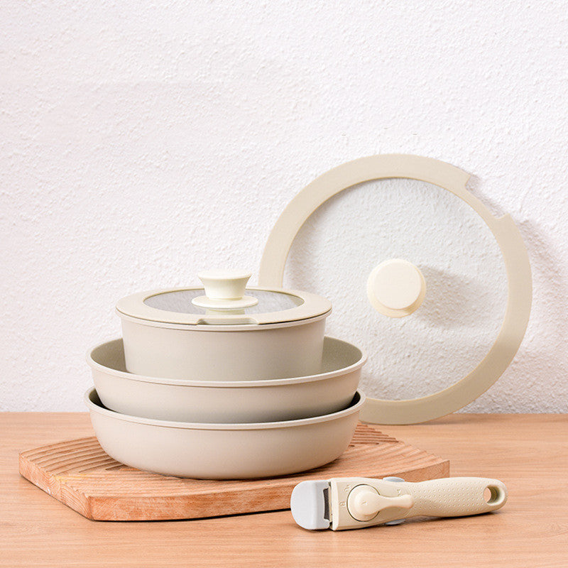 non-stick removable handle pot set, view 8 - MRSLM