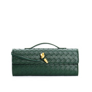 woven leather crossbody clutch bag, view 9 - MRSLM