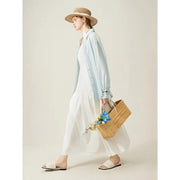 white suspender long dress, view 5 - MRSLM
