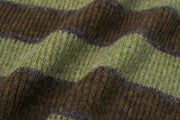 Women's green striped knit cardigan, view 10 - MRSLM