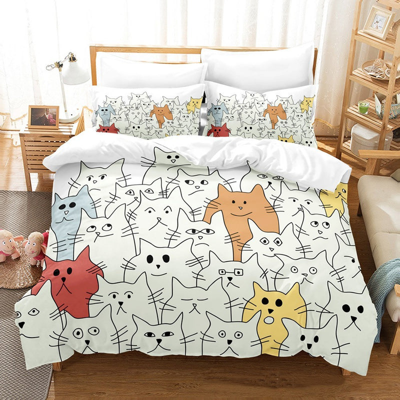 cat print bedding set - MRSLM