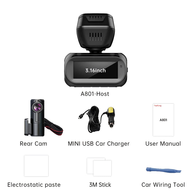 4K UHD dual dash cam, view 3 - MRSLM