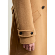 minimalist wool coat with contrast stitching, view 6 - MRSLM
