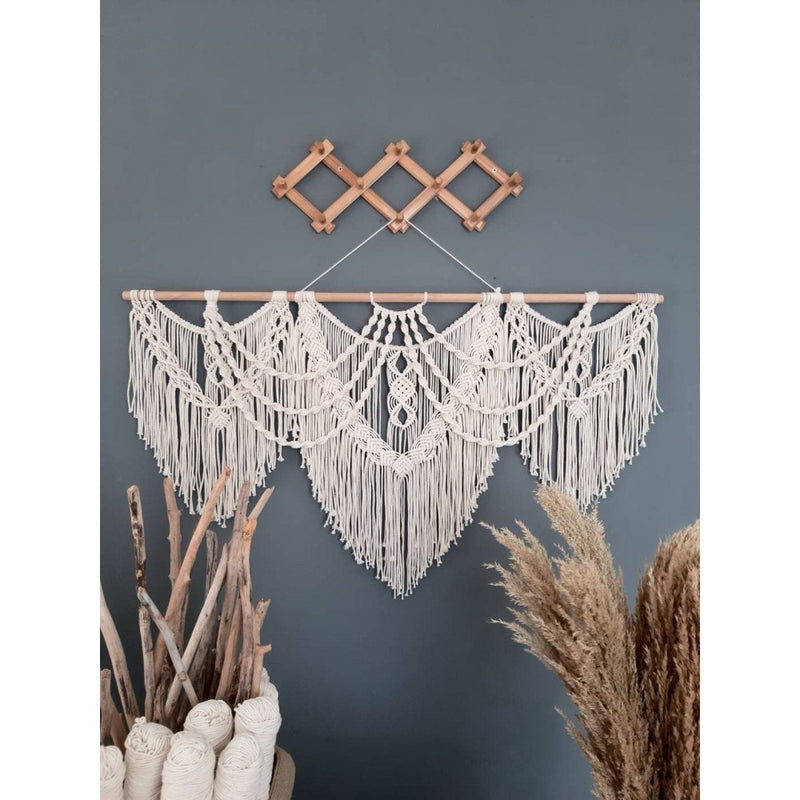 large bohemian macrame wall hanging, view 2 - MRSLM