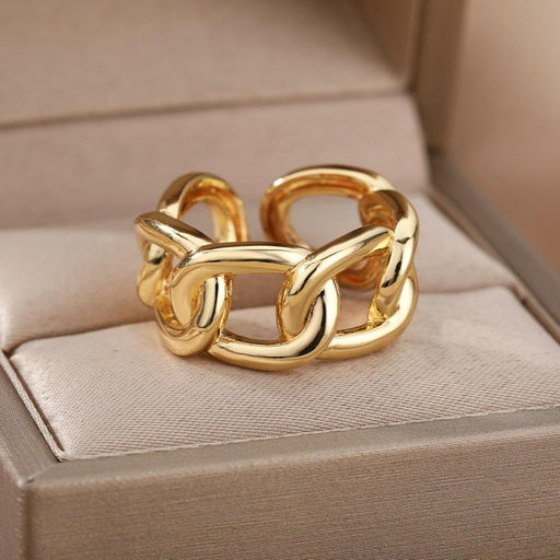 gold adjustable chain ring - MRSLM