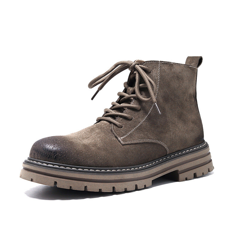men's vintage leather ankle boots, view 3 - MRSLM