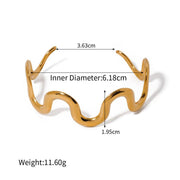 gold wave bracelet and necklace set, view 2 - MRSLM