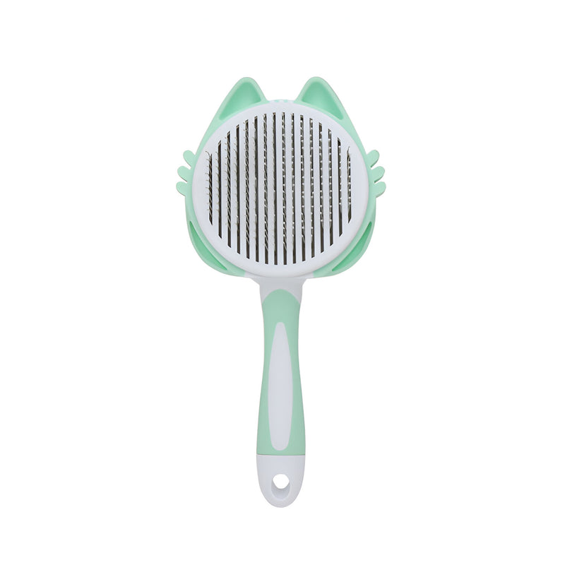self-cleaning pet grooming brush, view 2 - MRSLM