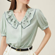 floral embroidered shirt, view 5 - MRSLM